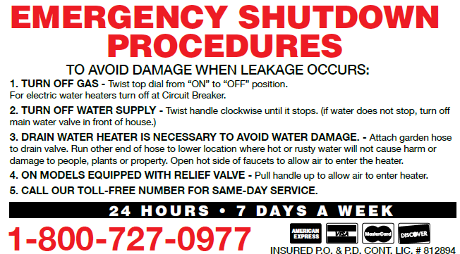 Water Heater Emergency Shutdown Procedure